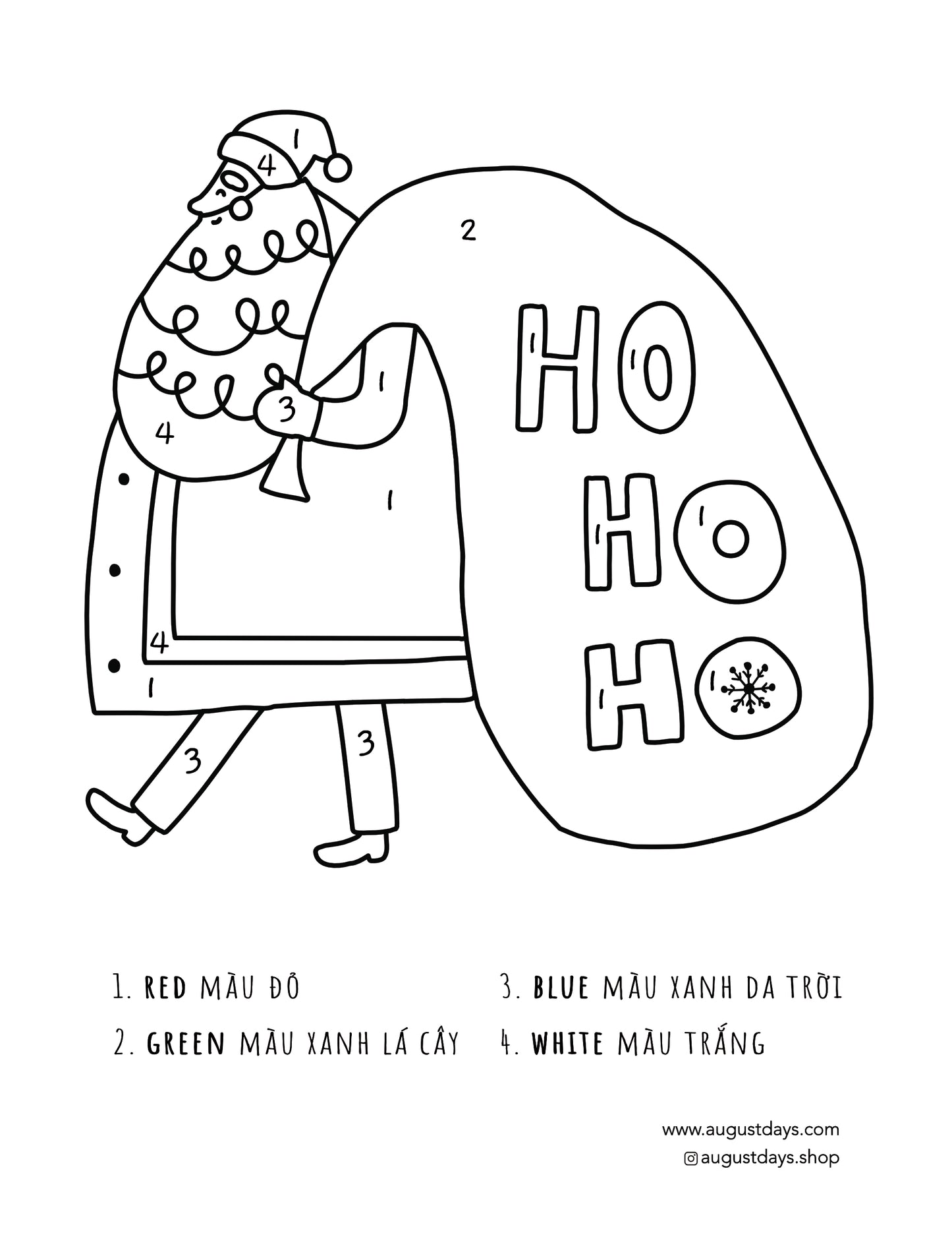Free Printable - Christmas Coloring Page (available in 6 languages)