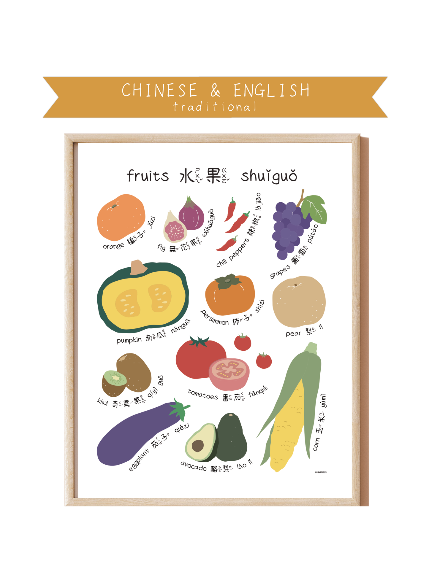 Fruits Bilingual Print (available in 6 languages)