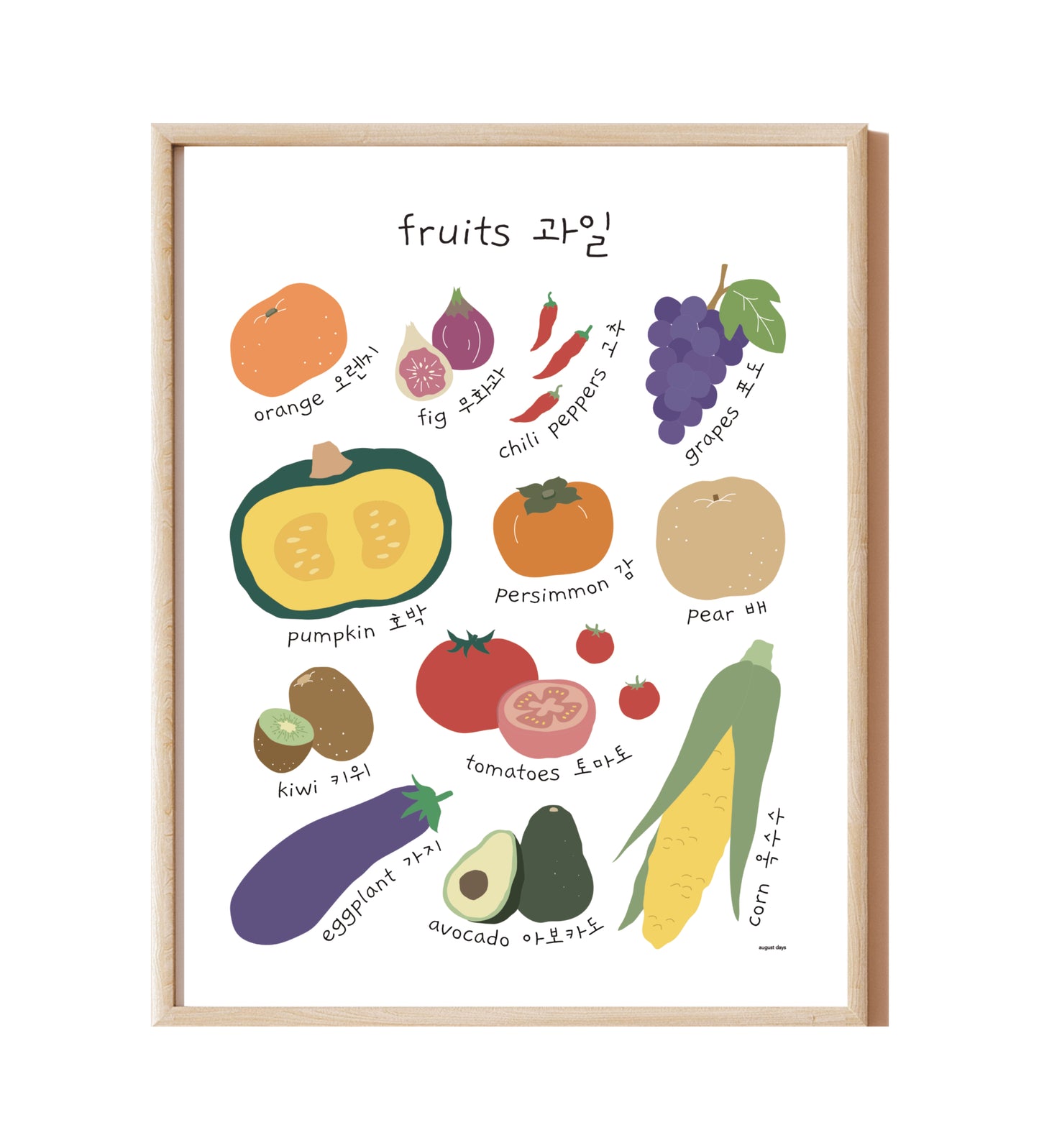 Fruits Bilingual Print (available in 6 languages)