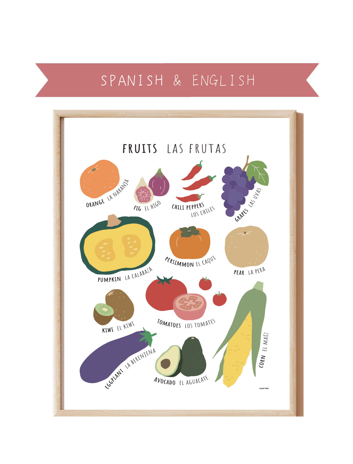 Fruits Bilingual Print (available in 6 languages)