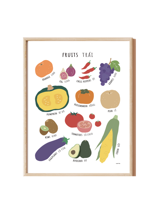 Fruits Bilingual Print (available in 6 languages)