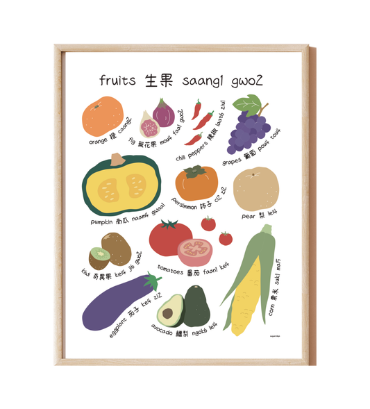 Fruits Bilingual Print (available in 6 languages)