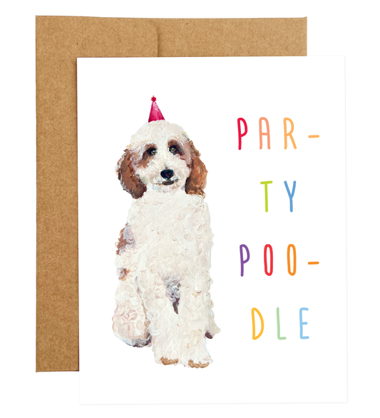 Party Poodle Birthday Card