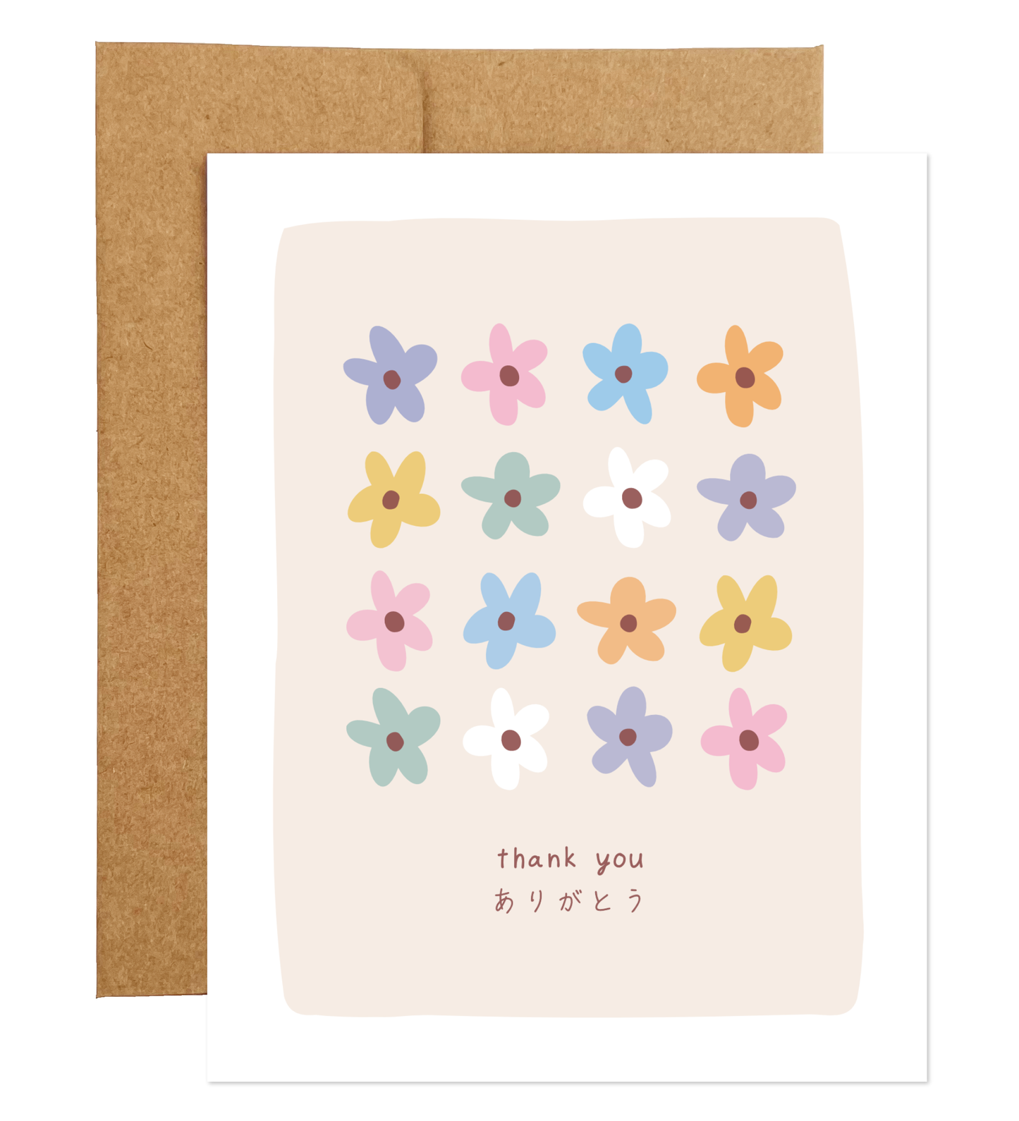 Floral Bilingual Thank You Card (available in 6 languages)