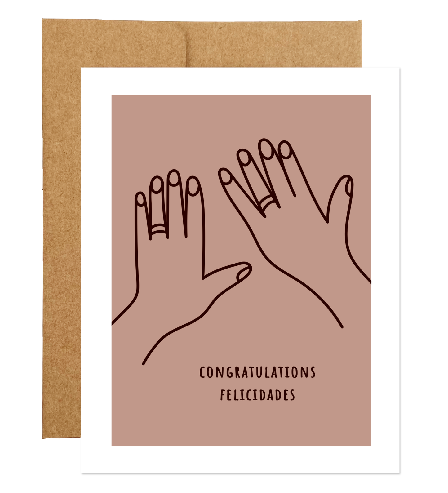 Wedding Band Hands Bilingual Card (available in 5 languages)