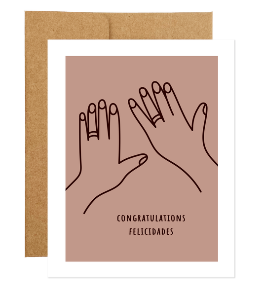 Wedding Band Hands Bilingual Card (available in 5 languages)