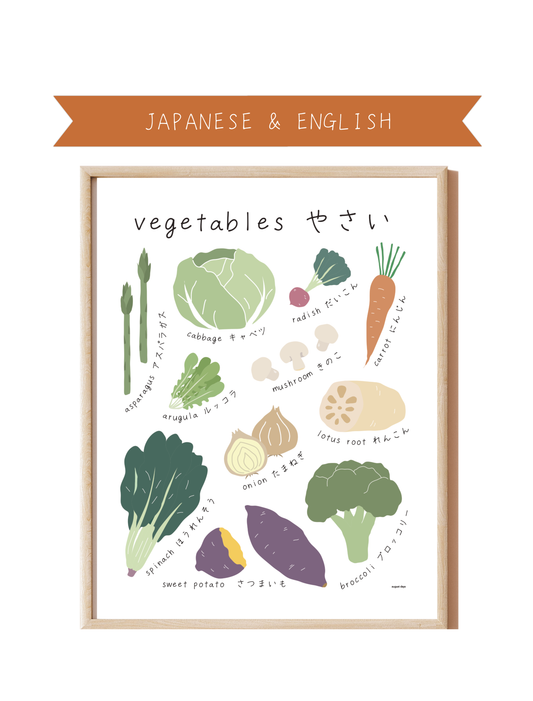 Vegetables Bilingual Print (available in 6 languages)