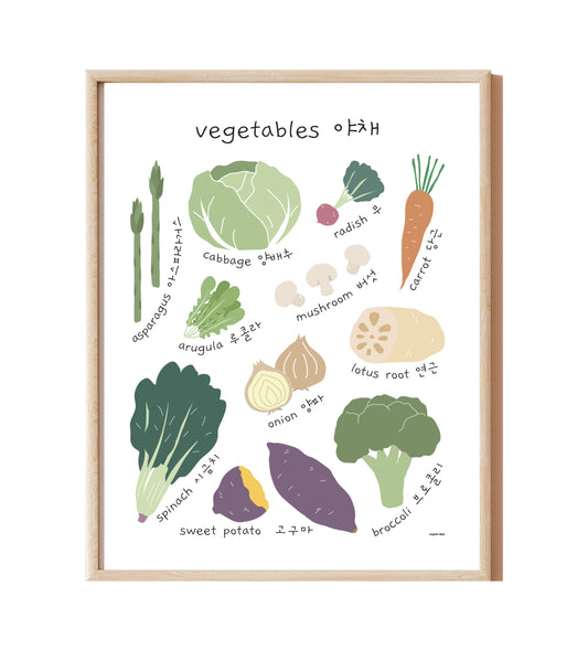 Vegetables Bilingual Print (available in 6 languages)