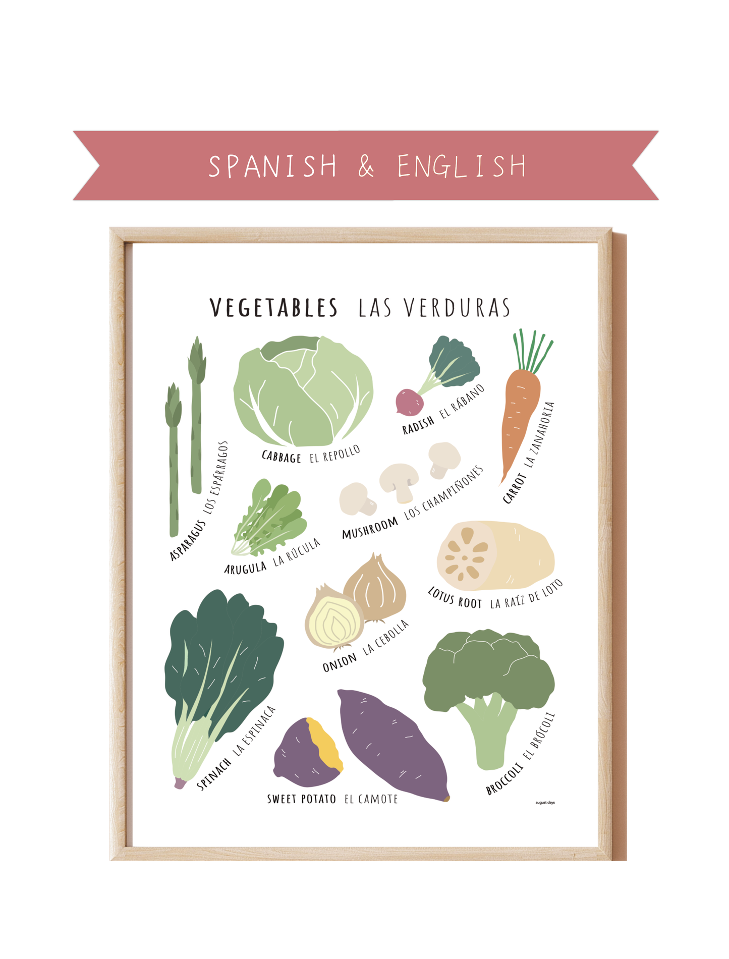 Vegetables Bilingual Print (available in 6 languages)