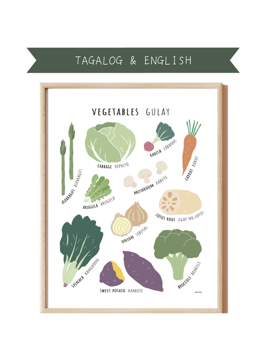 Vegetables Bilingual Print (available in 6 languages)