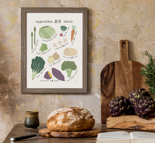 Vegetables Bilingual Print (available in 6 languages)